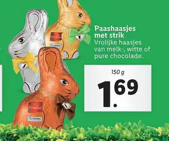 Lidl Paashaasjes Met Strik aanbieding