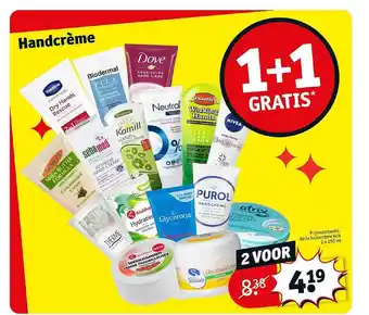 Kruidvat Handcrème 1+1 Gratis aanbieding