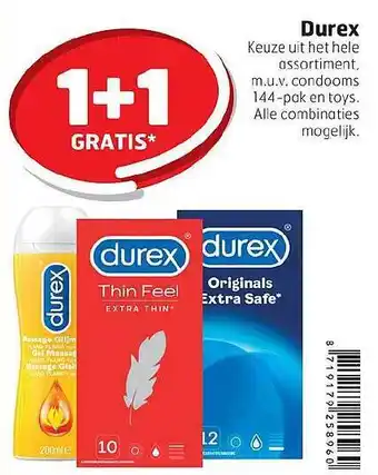 Trekpleister Durex 1+1 Gratis aanbieding