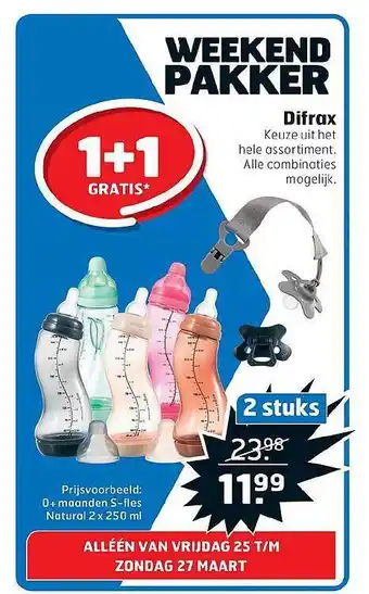 Trekpleister Difrax 1+2 Gratis aanbieding