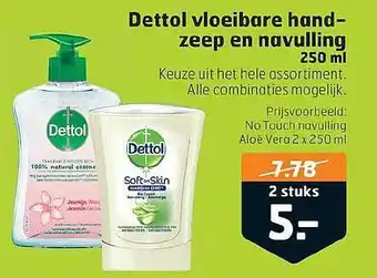Trekpleister Dettol Vloeibare Handzeep En Navulling aanbieding