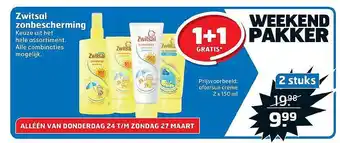 Trekpleister Zwitsal Zonbescherming 1+1 Gratis aanbieding