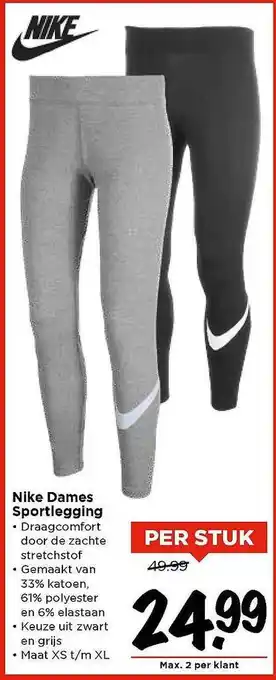 Vomar Voordeelmarkt Nike Dames Sportlegging aanbieding