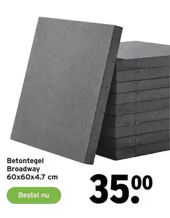 GAMMA Betontegel Broadway 60x60x4.7 Cm aanbieding