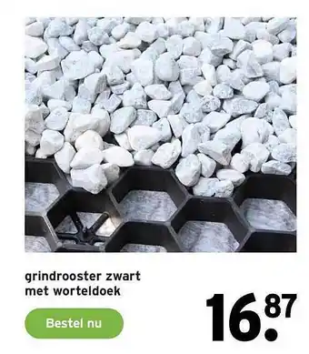 GAMMA Grindrooster Zwart Met Worteldoek aanbieding