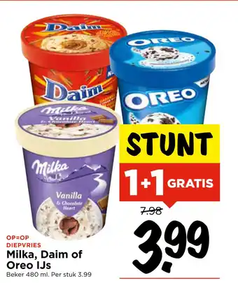 Vomar Voordeelmarkt Milka, Daim of Oreo IJs aanbieding