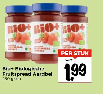 Vomar Voordeelmarkt Bio+ Biologische Fruitspread Aardbei aanbieding