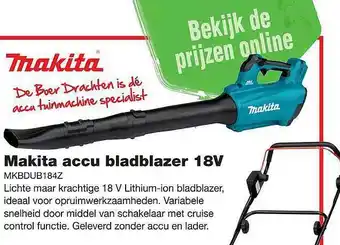 De Boer Drachten Makita Accu Bladblazer 18V aanbieding