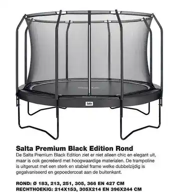 De Boer Drachten Salta Premium Black Edition Rond aanbieding