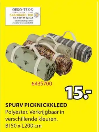 Jysk Spurv Picknickkleed aanbieding