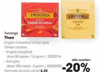 HANOS Twinings Thee aanbieding