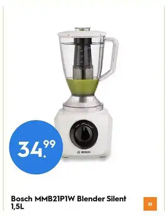 Blokker Bosch MMB21P1W Blender Silent 1,5L aanbieding