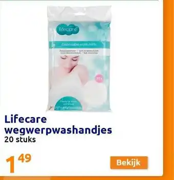 Action Lifecare Wegwerpwashandjes aanbieding