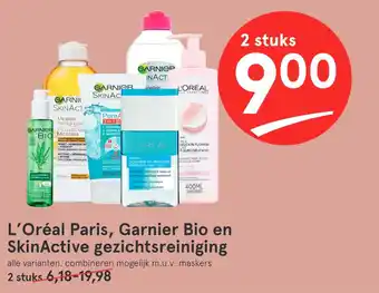 Etos L'Oréal Paris, Garnier Bio en SkinActive gezichtsreiniging aanbieding