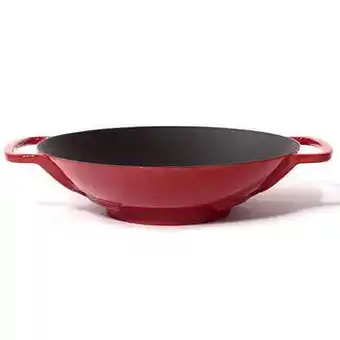 Blokker Gietijzeren wok rood 35cm - Sürel aanbieding