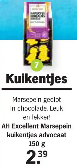 Albert Heijn Excellent Marsepein kuikentjes advocaat 150g aanbieding