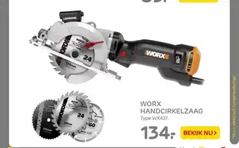 Praxis Worx Handcirkelzaag Type WX437 aanbieding