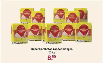 Karwei Weber snelbeton zonder mengen 20 kg aanbieding