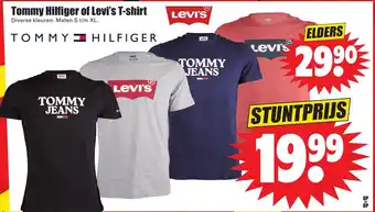 Dirk Tommy hilfiger of levi's t-shirt aanbieding