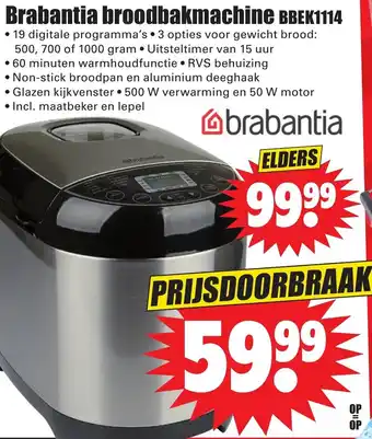 Dirk Brabantia broodbakmachine Bbek1114 aanbieding