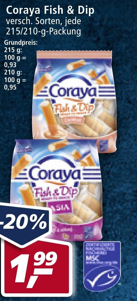 Coraya fish & dip 215g aanbieding bij mein real