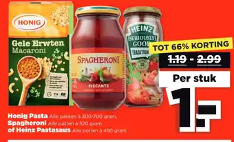 PLUS Honig Pasta Spagheroni aanbieding