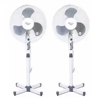 Blokker Combi Deal! Maxon Statiefventilator - Grijs - 45W - 2 stuks aanbieding