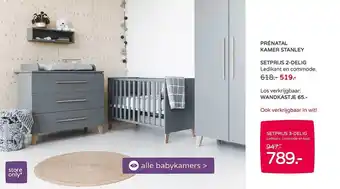 Prenatal Prénatal Kamer Stanley : Ledikant En Commode, Wandkastje aanbieding