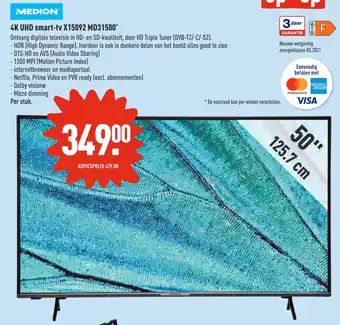 ALDI MEDION 4K UHD smart-tv X15092 MD31500* aanbieding