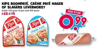 Boon`s Markt Kips Roompaté, Crème Paté Mager Of Slagers Leverworst aanbieding