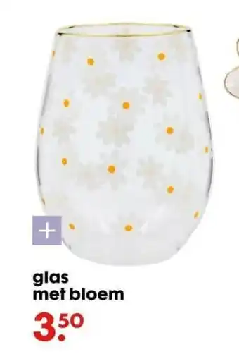 HEMA Glas met bloem aanbieding