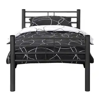 Leen Bakker Bed Nick - mat antraciet - 90x200 cm aanbieding