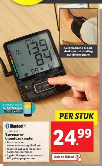 Lidl SILVERCREST Bovenarm- bloeddrukmeter aanbieding