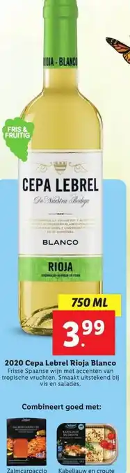 Lidl 2020 Cepa Lebrel Rioja Blanco aanbieding