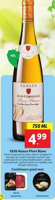 Lidl 2020 Alsace Pinot Blanc aanbieding