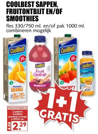 MCD Supermarkt Coolbest Sappen, Fruitontbijt En/Óf Smoothies aanbieding