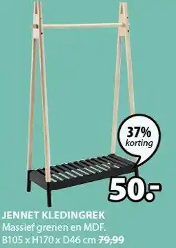 Jysk Jennet kledingrek B105xH170cm aanbieding