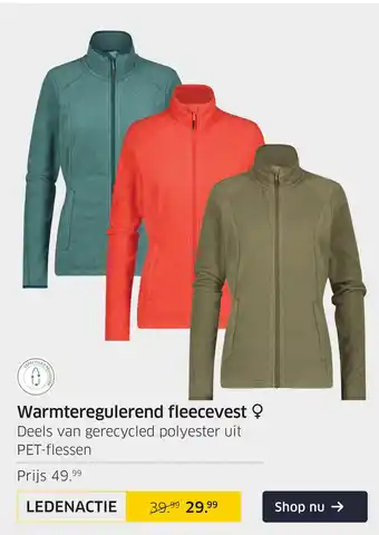 ANWB Warmteregulerend fleecevest Deels van gerecycled polyester uit PET-flessen aanbieding