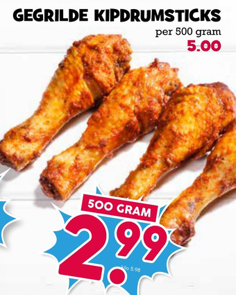Boon`s Markt GEGRILDE KIPDRUMSTICKS aanbieding