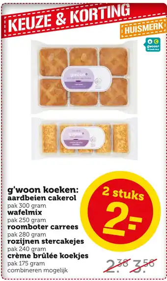 Coop g'woon koeken: aardbeien cakerol aanbieding