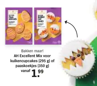 Albert Heijn Excellent Mix voor kuikencupcakes (295g) of paaskoekjes (350g) aanbieding