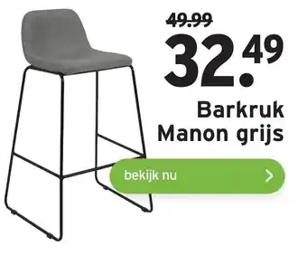 GAMMA Barkruk Manon grijs aanbieding
