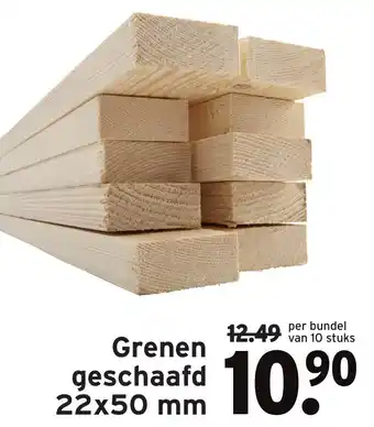 GAMMA Grenen geschaafd 22x50 mm 10 stuks aanbieding