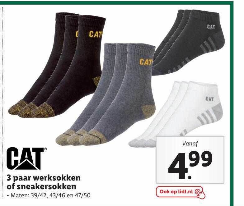 CAT 3 Paar Werksokken Of Sneakersokken aanbieding bij Lidl