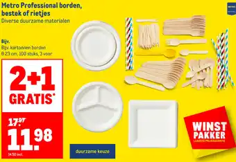 Makro Metro Professional borden, bestek of rietjes aanbieding