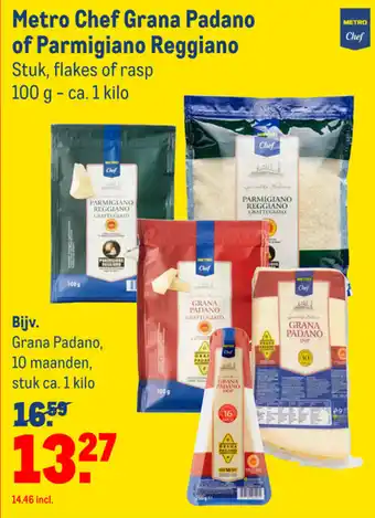 Makro Metro Chef Grana Padano of Parmigiano Reggiano aanbieding