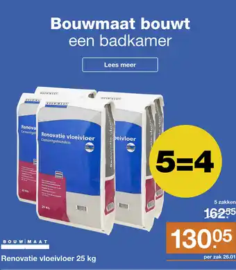 BOUWMAAT Renovatie vloeivloer 25 kg aanbieding