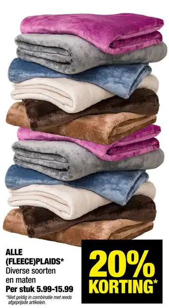 Big Bazar Fleece plaids aanbieding