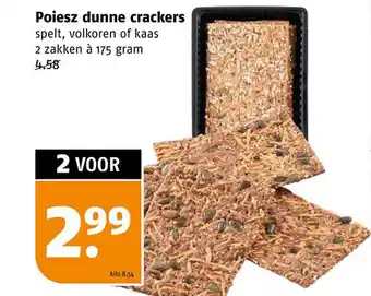 Poiesz Poiesz Dunne Crackers Spelt, Volkoren Of Kaas aanbieding