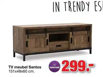 Budget Home Store TV meubel Santos 110x48x60cm aanbieding